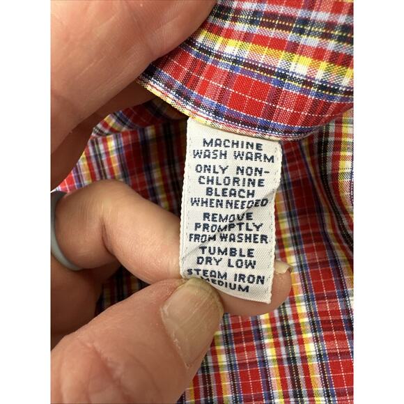 Ralph Lauren Blake Button Down Shirt Adult Large Red Green Yellow‎ Plaid Mens - Picture 10 of 10